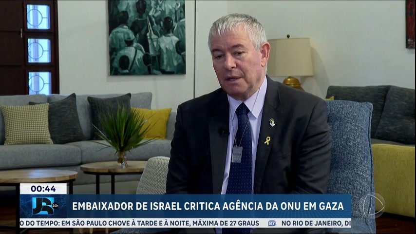 Embaixador de Israel no Brasil critica agência da ONU em Gaza