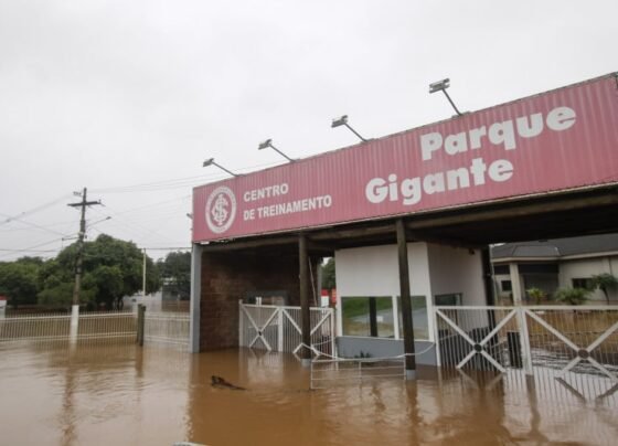 CT Parque Gigante foi invadido pelas águas do Lago Guaíba nesta sexta-feira