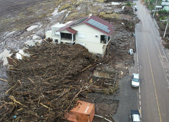 Na enchente de 2023, 250 casas foram totalmente destruídas em muçum; na de maio de 2024, mais 40