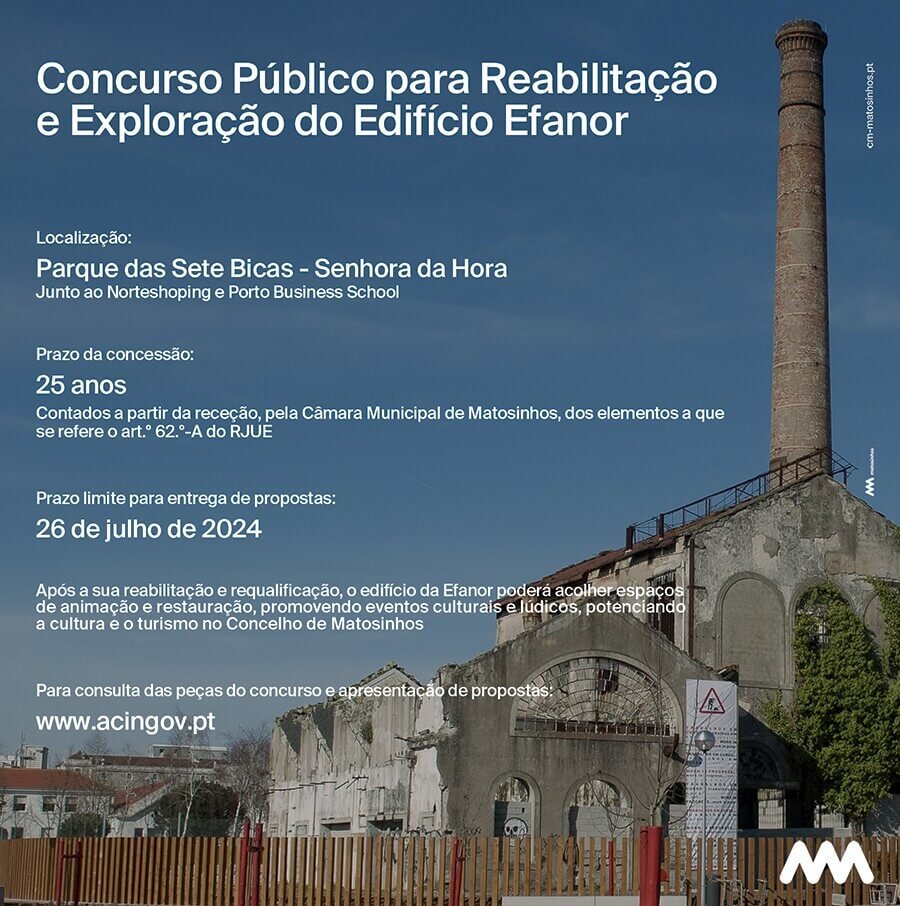 Autarquia de Matosinhos lança concurso público para Reabilitação do Edifício da Efanor