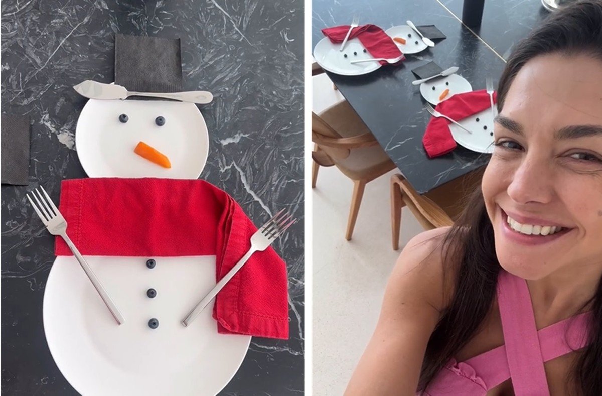 Thais Fersoza dá dica de decoração para mesa infantil de Natal | Casas de famosos